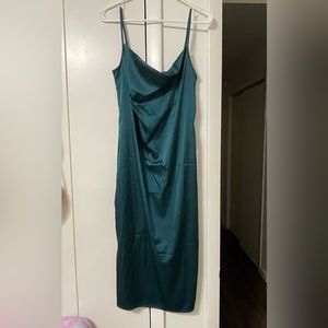 XXXITICAT- Silk Green Dress (Size: Medium) NWT
